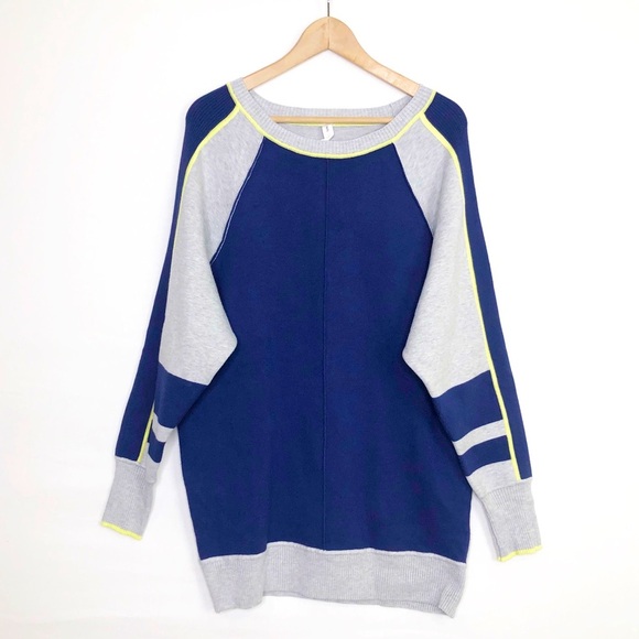 Anthropologie daily practice color block crewneck jersey mini jumper dress - Picture 2 of 13